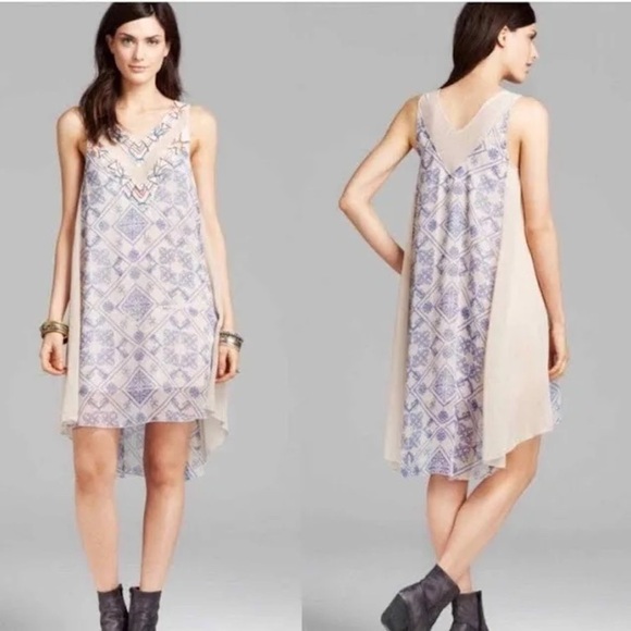 Free People Beige Ancient Mystery Beaded Sequin Sleeveless Shift Dress - Picture 2 of 12